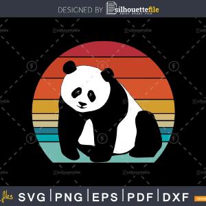 Panda Retro Style craft cut svg png digital cutting file Outlet Nicekicks