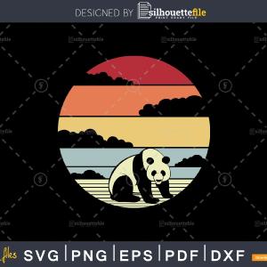 Panda Retro vintage Style cricut cut svg png printable cutting files Outlet Extremely