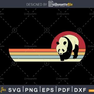 Panda Retro vintage Style cricut cut svg png dxf cutting files Shipping Discount Sale