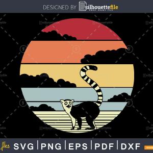 Lemur Retro vintage Style cricut cut svg png printable cutting files Free Shipping Fashionable