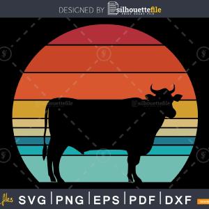 Cow Retro Style digital craft svg png cut design files Cheap Sale Inexpensive