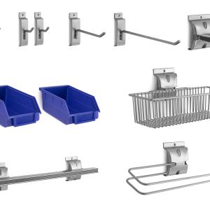 Steel Slatwall 12-Piece Accessory Kit Clearance Discounts