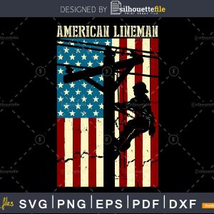American Electric Cable Lineman SVG  PNG craft cutting cut design files Discount Outlet Store