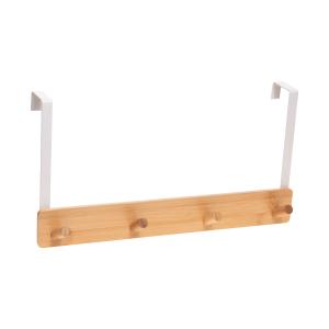 Simplify Bamboo Over the Door 4 Hook in White Clearance Online Online