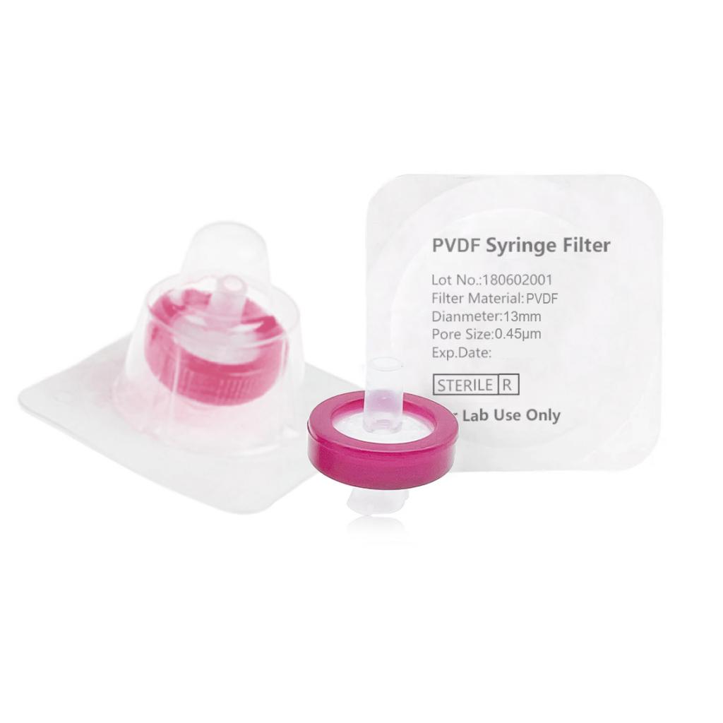 Syringe Filter, Hydrophobic PVDF, Sterile, Dia. 13mm, Pore 0.45μm, 100pcs/pk Pices Cheap Pice