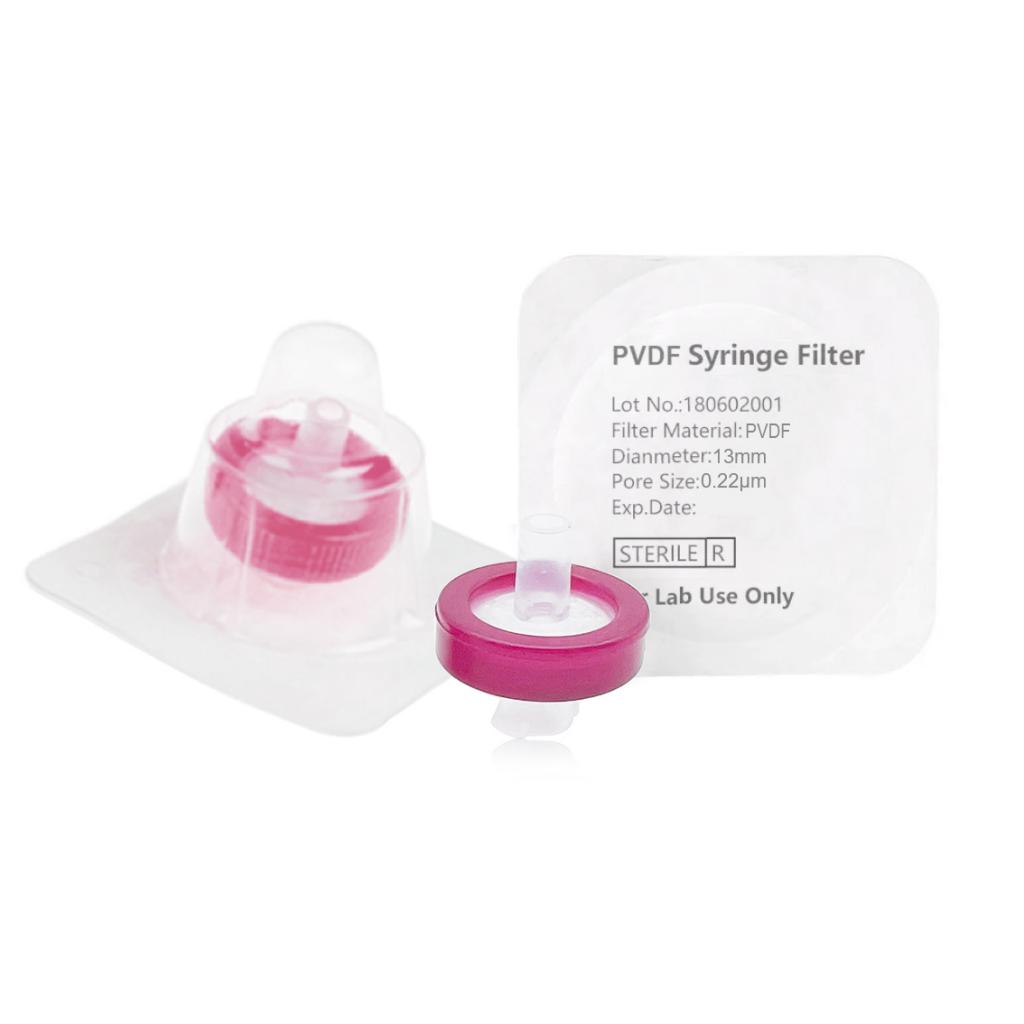 Syringe Filter, Hydrophobic PVDF, Sterile, Dia. 13mm, Pore 0.22μm, 100pcs/pk From China