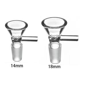 2PCS 10mm 14mm 18mm Male Dry Herb Flower Glass Bowl with Handle Smoking Bong Tool Accessory Footaction Online