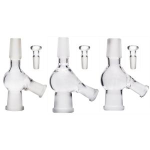 10mm 14mm 18mm Male Female Pass Through Glass Injector Adaptor with glass stopper Water Bong Pipe Ball Vape Accessory Cheap Get Authentic