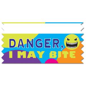 Stock Multicolor Tape Top Danger, May Bite Ice-Breaker Award Ribbon Outlet Pices