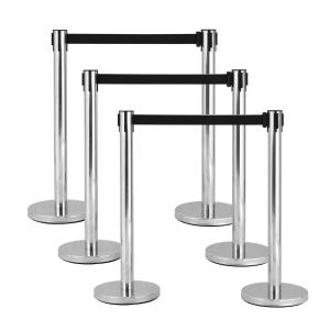 6Pcs Stanchion Post Crowd Control Barrier Stainless Steel Stanchions Outlet Top Quality