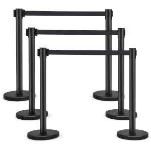 6Pcs Stanchions, Crowd Control Barriers with 6.5' Retractable Belt Sale Cheap Online