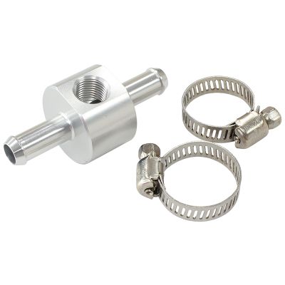 AeroFlow=Inline 5/16" Barb Adapter with 1/8" Port Silver Finish Sale 100% Original