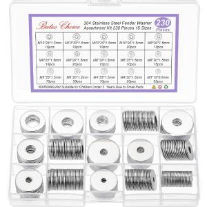 Bates- Fender Washers Assortment Kit, 230 pcs, Stainless Steel Flat Washers Reliable Cheap Online