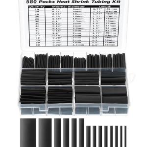 Bates- Heat Shrink Tubing Kit, 11 Sizes, 2:1 Ratio, 580 pcs, Black Free Shipping Looking For