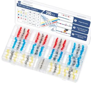 Bates- Solder Seal Wire Connectors, 200 pcs, Solder Connectors with Heat Shrink Butt Connectors Newest Online