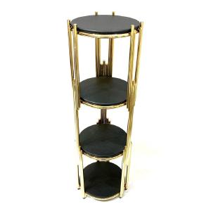 4 Tier Rack Black & Gold - 1331 Outlet Genuine