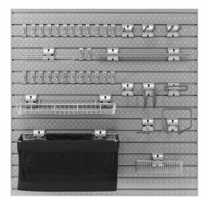 Pro Series 16 sq. ft. Steel Slatwall with 40-Piece Accessory Kit Pices For Sale