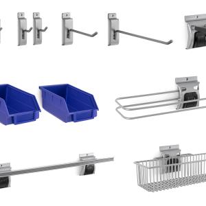 Steel Slatwall 12-Piece Accessory Kit with Locking Mechanism Reliable Cheap Online
