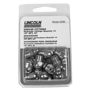 1/8" Pipe Thread FTG 45 Angle Grease Fittings Card of (10) LIN5290 Lincoln Lubrication Clearance Supply
