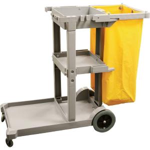 Janitor Cart Grey With Bag Free Shipping Cheap