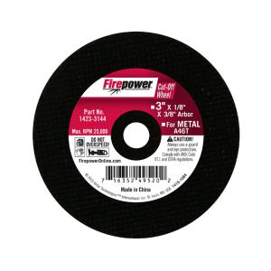 Type 1 Cut-Off Abrasive Wheel, 3 FPW1423-3144 Firepower Quality From China Cheap