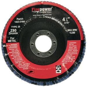 Type 29 Flap Disc, 4-1/2" x 7/8", ZA 80 Grit FPW1423-3164 Firepower Outlet Clearance Store