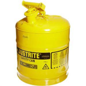 Type 1 Steel Safety Can For Flammables, 5 Gallon, Stainless Steel Flame Arrester, Self-Close Lid, Yellow JUS7150200 Justrite Mfg. Co. Marketable