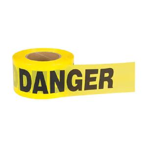 "Danger" Barricade Tape, Black on Yellow 3" x 1000'  2.5 mils Cost For Sale