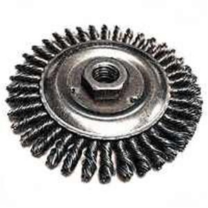 Knot-type wire cup brush, ideal for tight operations, corners and angle welds.  Rugged knot construction MAK743201-5A Makita Best Pices