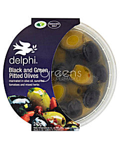 Delphi Black Pitted Olives w Herbs 240g Wide Range Of Online