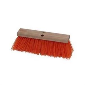 Street and Barn Push Broom Head Only, 16 in. Wide Wood Block, with 5-1/8 in. Stiff Synthetic Bristles LAI454 Laitner Brush Cheap Official