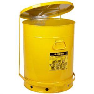21 Gallon Oily Waste Can With Foot Lever, Yellow JUS09701 Justrite Mfg. Co. Fashionable