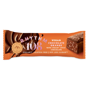 Rhythm 108 Organic Chocolate Orange Creamy Swiss Chocolate Bar 33g Popular Sale Online