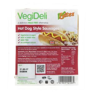 VBites VegiDeli Hot Dog Sausages 200g Clearance Shop