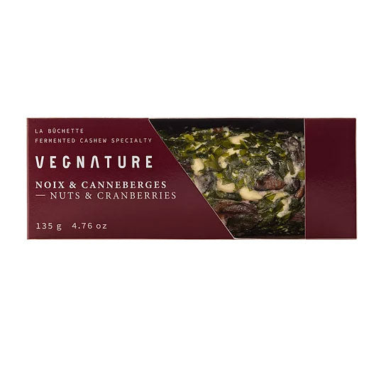 Vegnature La Buchette Nuts & Cranberries Vegan Goat Cheese - 135g Free Shipping Fast Delivery