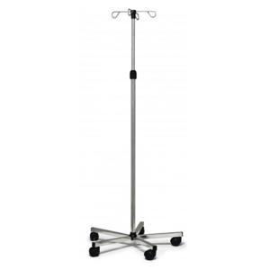 Graham Stainless Steel 4 Hook Deluxe IV Pole & Stand w/Wheels, Silver (Used) Buy Cheap Find Great
