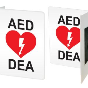 AED Sign - Projecting Safety Sign "L" shape Quality Original