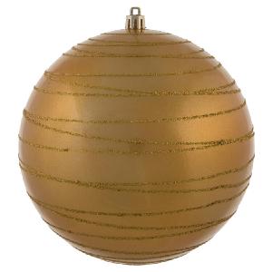 6" Honey Gold Candy Finish Ball with Glitter Lines 3 Per Bag Geniue Stockist Cheap Online