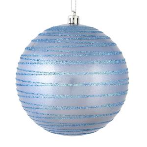6" Lilac Candy Finish Ball with Glitter Lines 3 Per Bag Outlet Manchester Great Sale