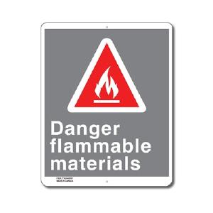DANGER FLAMMABLE MATERIALS - SIGN Clearance Great Deals