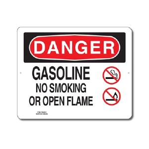 GASOLINE NO SMOKING OR OPEN FLAME - DANGER SIGN 2025 New