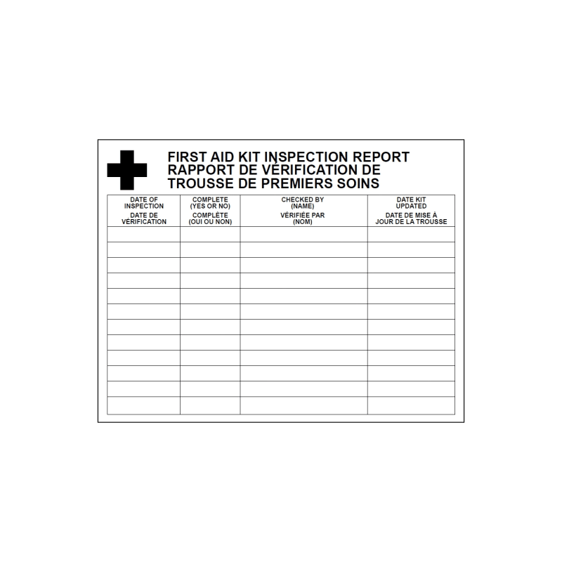 First Aid Kit Inspection Report Cards (Pack of 25) Clearance 100% Original