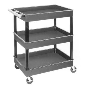 Luxor 3-Shelf Plastic Service Cart LUXTC111 Luxor Clearance Reliable