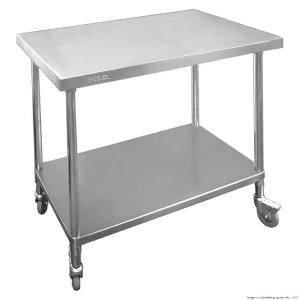 FED Premium Stainless Steel Mobile Workbench With Castors 700mm Deep - WBM7-0600/A Grey Outlet Store Online