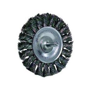 Wire Wheel, 3-1/4" Diameter, .014 Knotted Wire, 1/4" Round Stem, 25,000 RPM Max WEI17681 Weiler Free Shipping Low Cost