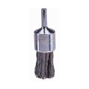 Wire End Brush, 1-1/8" Diameter, .014 Knotted Wire, 1/4" Round Stem, 22,000 RPM Max WEI10027 Weiler Best Place To Buy Online