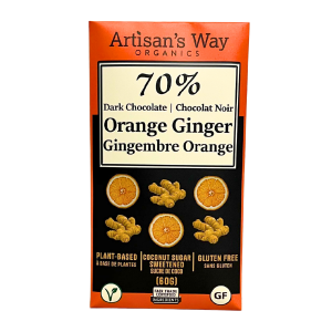 Artisan's Way Orange Ginger Dark Chocolate Bar - 60g Outlet Online Shop