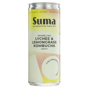 Suma Organic Sparkling Lychee & Lemongrass Kombucha 250ml Free Shipping Real