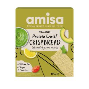 Amisa Gluten Free Organic Protein Lentil Crispbread 100g Popular Online