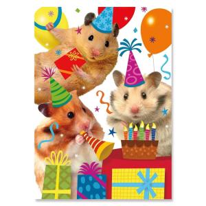 Hamster Party Birthday Card Cheap Sale Cost